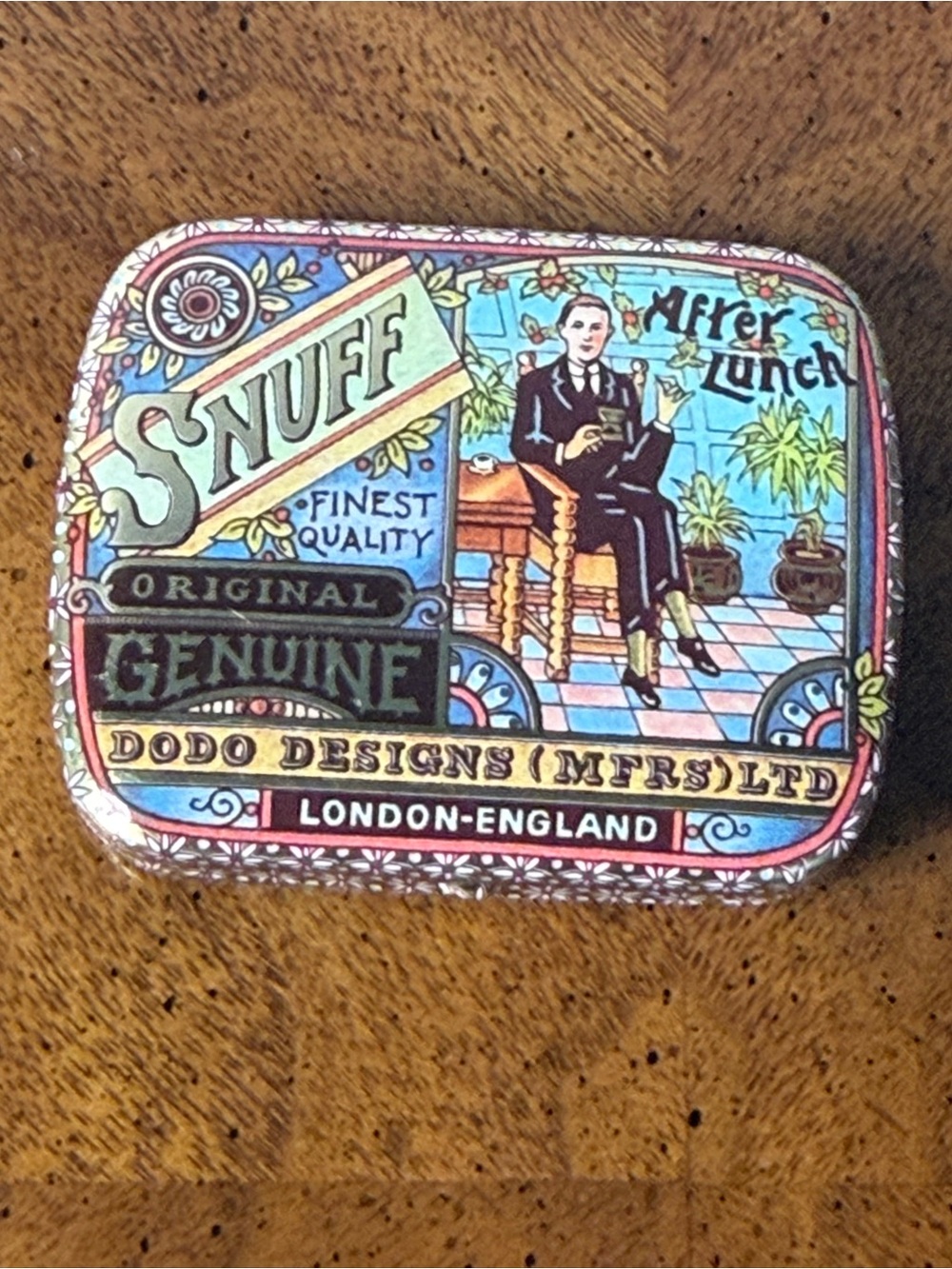 Snuff Decorative Tin - Multicolor Vintage Graphic